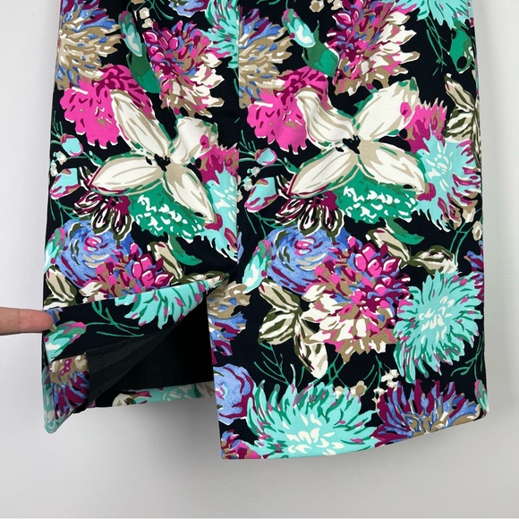 J Crew Women’s Floral Watercolor Pencil Skirt Lined Slit Size 00 (AU 8) NWT - Picture 6 of 12